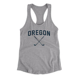 Oregon Golf Women's Racerback Tank-Heather Grey-Allegiant Goods Co. Vintage Sports Apparel