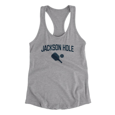 Jackson Hole Pickleball Women's Racerback Tank-Heather Grey-Allegiant Goods Co. Vintage Sports Apparel