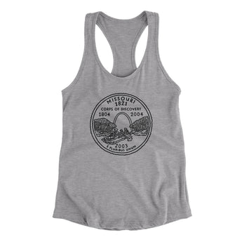 Missouri State Quarter Women's Racerback Tank-Allegiant Goods Co. Vintage Sports Apparel