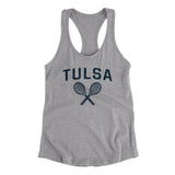 Tulsa Tennis Women's Racerback Tank-Heather Grey-Allegiant Goods Co. Vintage Sports Apparel