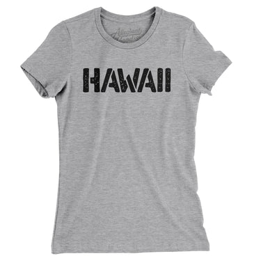 Hawaii Military Stencil Women's T-Shirt-Heather Grey-Allegiant Goods Co. Vintage Sports Apparel