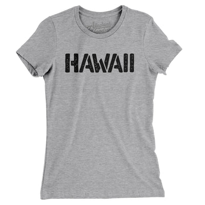 Hawaii Military Stencil Women's T-Shirt-Heather Grey-Allegiant Goods Co. Vintage Sports Apparel