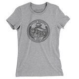 South Dakota State Quarter Women's T-Shirt-Heather Grey-Allegiant Goods Co. Vintage Sports Apparel