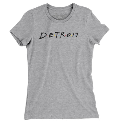 Detroit Friends Women's T-Shirt-Heather Grey-Allegiant Goods Co. Vintage Sports Apparel