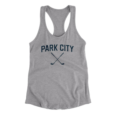 Park City Golf Women's Racerback Tank-Heather Grey-Allegiant Goods Co. Vintage Sports Apparel