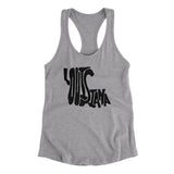 Louisiana State Shape Text Women's Racerback Tank-Allegiant Goods Co. Vintage Sports Apparel
