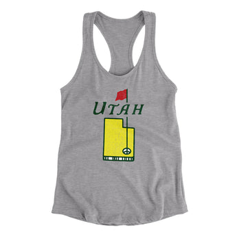 Utah Golf Women's Racerback Tank-Heather Grey-Allegiant Goods Co. Vintage Sports Apparel
