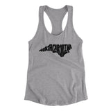 North Carolina State Shape Text Women's Racerback Tank-Heather Grey-Allegiant Goods Co. Vintage Sports Apparel