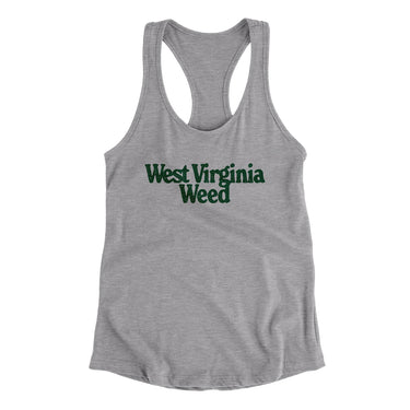 West Virginia Weed Women's Racerback Tank-Heather Grey-Allegiant Goods Co. Vintage Sports Apparel