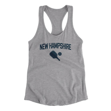 New Hampshire Pickleball Women's Racerback Tank-Heather Grey-Allegiant Goods Co. Vintage Sports Apparel