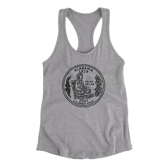Alabama State Quarter Women's Racerback Tank-Allegiant Goods Co. Vintage Sports Apparel