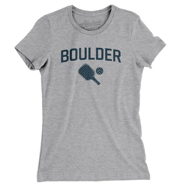 Boulder Pickleball Women's T-Shirt-Heather Grey-Allegiant Goods Co. Vintage Sports Apparel