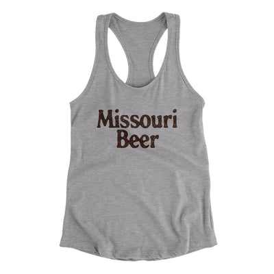 Missouri Beer Women's Racerback Tank-Heather Grey-Allegiant Goods Co. Vintage Sports Apparel