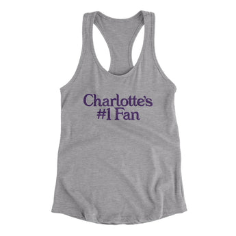 Charlotte's Number 1 Fan Women's Racerback Tank-Heather Grey-Allegiant Goods Co. Vintage Sports Apparel