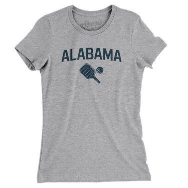 Alabama Pickleball Women's T-Shirt-Heather Grey-Allegiant Goods Co. Vintage Sports Apparel