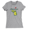 Michigan Golf Women's T-Shirt-Heather Grey-Allegiant Goods Co. Vintage Sports Apparel