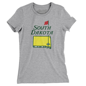 South Dakota Golf Women's T-Shirt-Heather Grey-Allegiant Goods Co. Vintage Sports Apparel