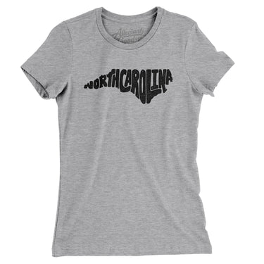 North Carolina State Shape Text Women's T-Shirt-Allegiant Goods Co. Vintage Sports Apparel