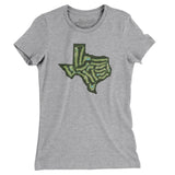 Texas Golf Course Map Women's T-Shirt-Heather Grey-Allegiant Goods Co. Vintage Sports Apparel