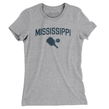 Mississippi Pickleball Women's T-Shirt-Heather Grey-Allegiant Goods Co. Vintage Sports Apparel