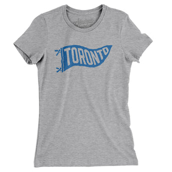Toronto Pennant Women's T-Shirt-Heather Grey-Allegiant Goods Co. Vintage Sports Apparel