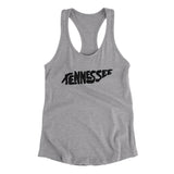 Tennessee State Shape Text Women's Racerback Tank-Heather Grey-Allegiant Goods Co. Vintage Sports Apparel