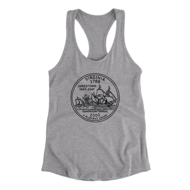 Virginia State Quarter Women's Racerback Tank-Allegiant Goods Co. Vintage Sports Apparel
