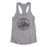 California State Quarter Women's Racerback Tank-Heather Grey-Allegiant Goods Co. Vintage Sports Apparel