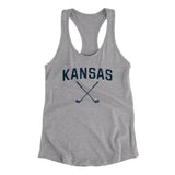 Kansas Golf Women's Racerback Tank-Heather Grey-Allegiant Goods Co. Vintage Sports Apparel