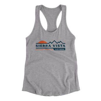 Sierra Vista Mountain Sunset Women's Racerback Tank-Heather Grey-Allegiant Goods Co. Vintage Sports Apparel