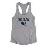 Long Island Pickleball Women's Racerback Tank-Heather Grey-Allegiant Goods Co. Vintage Sports Apparel