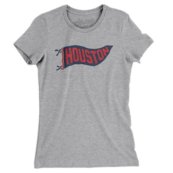 Houston Pennant Women's T-Shirt-Heather Grey-Allegiant Goods Co. Vintage Sports Apparel