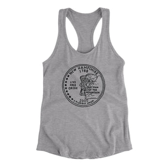 New Hampshire State Quarter Women's Racerback Tank-Allegiant Goods Co. Vintage Sports Apparel