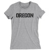Oregon Military Stencil Women's T-Shirt-Heather Grey-Allegiant Goods Co. Vintage Sports Apparel