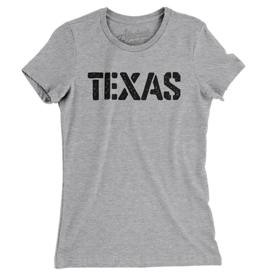 Texas Military Stencil Women's T-Shirt-Heather Grey-Allegiant Goods Co. Vintage Sports Apparel