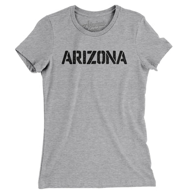 Arizona Military Stencil Women's T-Shirt-Heather Grey-Allegiant Goods Co. Vintage Sports Apparel