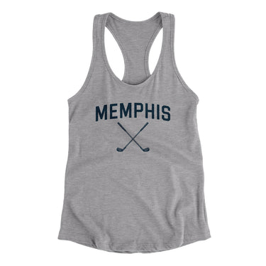 Memphis Golf Women's Racerback Tank-Heather Grey-Allegiant Goods Co. Vintage Sports Apparel