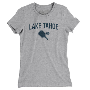 Lake Tahoe Pickleball Women's T-Shirt-Heather Grey-Allegiant Goods Co. Vintage Sports Apparel