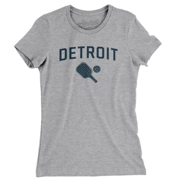 Detroit Pickleball Women's T-Shirt-Heather Grey-Allegiant Goods Co. Vintage Sports Apparel