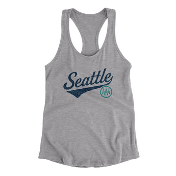 Seattle Vintage Script Women's Racerback Tank-Allegiant Goods Co. Vintage Sports Apparel
