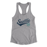 Seattle Vintage Script Women's Racerback Tank-Heather Grey-Allegiant Goods Co. Vintage Sports Apparel