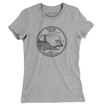 Maine State Quarter Women's T-Shirt-Allegiant Goods Co. Vintage Sports Apparel