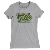 Iowa Golf Course Women's T-Shirt-Heather Grey-Allegiant Goods Co. Vintage Sports Apparel