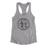 New York State Quarter Women's Racerback Tank-Heather Grey-Allegiant Goods Co. Vintage Sports Apparel