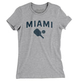 Miami Pickleball Women's T-Shirt-Heather Grey-Allegiant Goods Co. Vintage Sports Apparel
