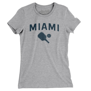Miami Pickleball Women's T-Shirt-Heather Grey-Allegiant Goods Co. Vintage Sports Apparel