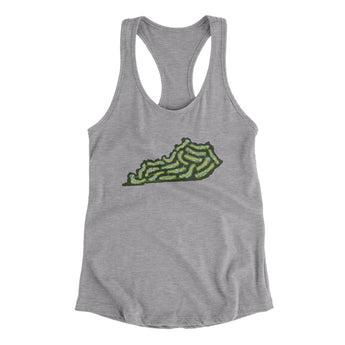 Kentucky Golf Course Women's Racerback Tank-Heather Grey-Allegiant Goods Co. Vintage Sports Apparel