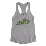 Kentucky Golf Course Women's Racerback Tank-Heather Grey-Allegiant Goods Co. Vintage Sports Apparel