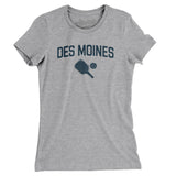 Des Moines Pickleball Women's T-Shirt-Heather Grey-Allegiant Goods Co. Vintage Sports Apparel