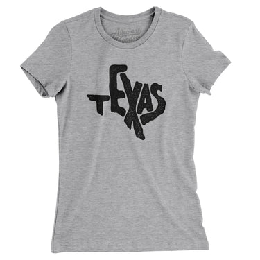 Texas State Shape Text Women's T-Shirt-Allegiant Goods Co. Vintage Sports Apparel
